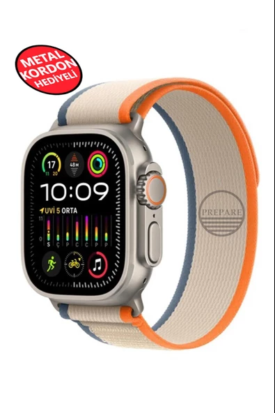 Ultra 2 Akıllı Saat Çelik Kordon Hediyeli Gri Kasa 49mm Nfc Bildirim Sesli Arama Özellikli LG68 - 9