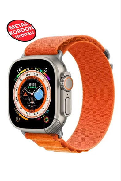 Ultra 2 Akıllı Saat Çelik Kordon Hediyeli Gri Kasa 49mm Nfc Bildirim Sesli Arama Özellikli LG68 - 3
