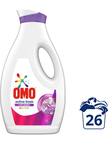 Omo Sıvı Çamaşır Deterjanı Active Fresh Cold Power Renkliler 1690 ml X 2 Adet - 3