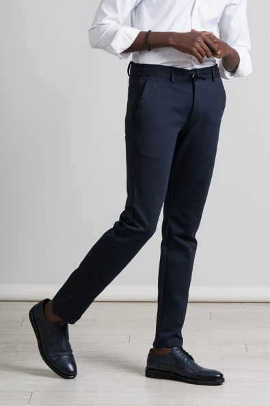 Perpant Slimfit Beli Lastikli Ve İplikli Kışlık Kumaş Likralı Jogger Pantolon - 2