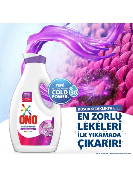 Omo Sıvı Çamaşır Deterjanı Active Fresh Cold Power Renkliler 1690 ml X 2 Adet - 5