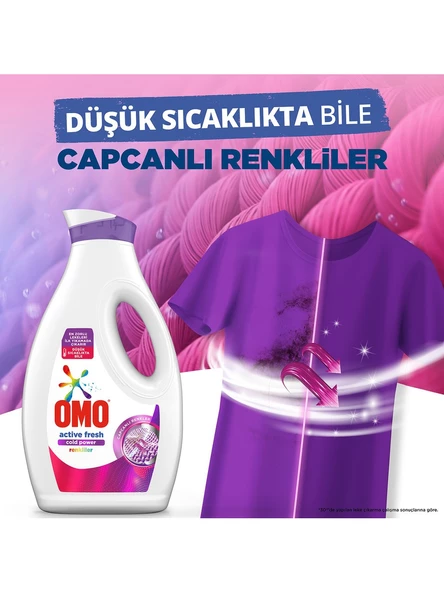 Omo Sıvı Çamaşır Deterjanı Active Fresh Cold Power Renkliler 1690 ml X 4 Adet - 6
