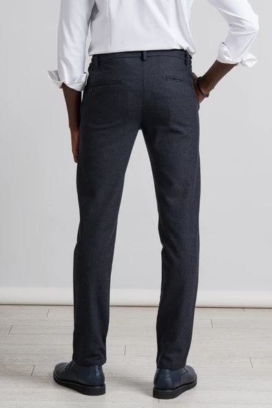 Perpant Slimfit Bitik Kareli Beli Lastikli Ve İplikli Kışlık Kumaş Jogger Pantolon - 5