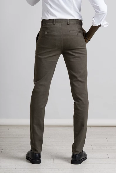 Perpant Kanvas Kışlık Kumaş Pamuklu Likralı Slimfit Pantolon - Resim 5