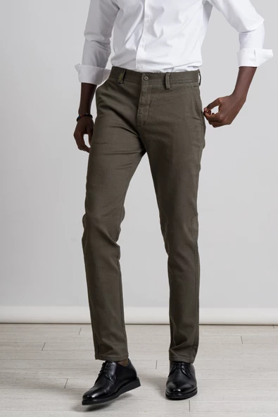 Perpant Kanvas Kışlık Kumaş Pamuklu Likralı Slimfit Pantolon - Resim 2