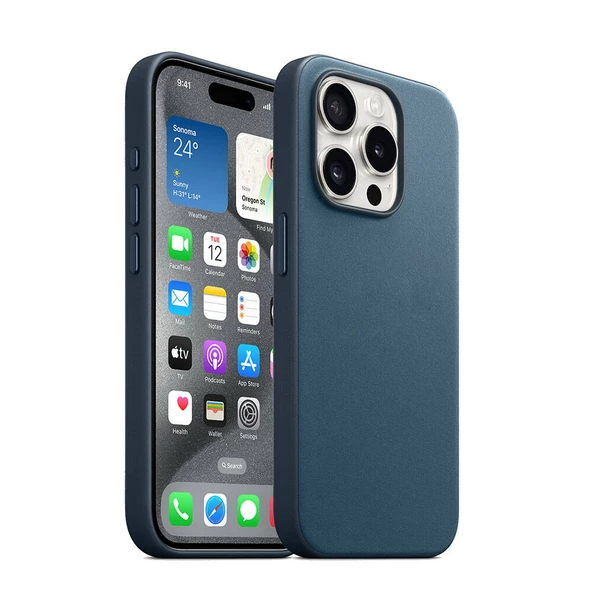 Apple iPhone 15 Pro Kılıf  Magsafe Şarj Özellikli Mikro Fiber Optimal Kapak