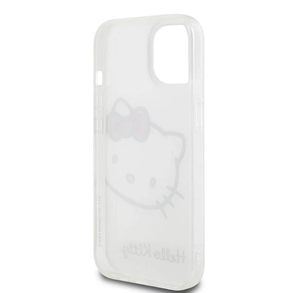 Apple iPhone 15 Kılıf Hello Kitty Orjinal Lisanslı Yazı ve İkonik Logolu Kitty Head Kapak - Resim 9