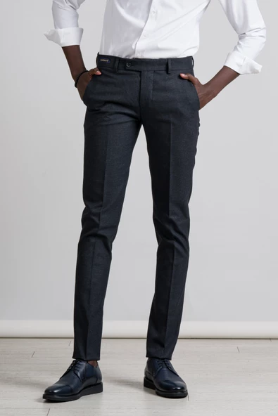 Perpant Armürlü Slimfit Kışlık Kumaş Pantolon - 11