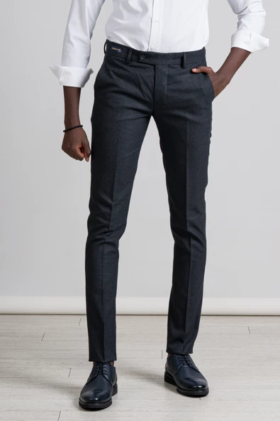 Perpant Armürlü Slimfit Kışlık Kumaş Pantolon - 12