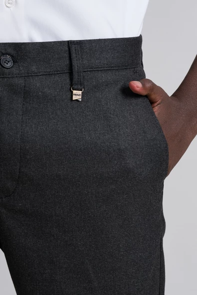 Perpant Armürlü Bitik Desenli Regular Fit Kışlık Kumaş Pantolon - Resim 5