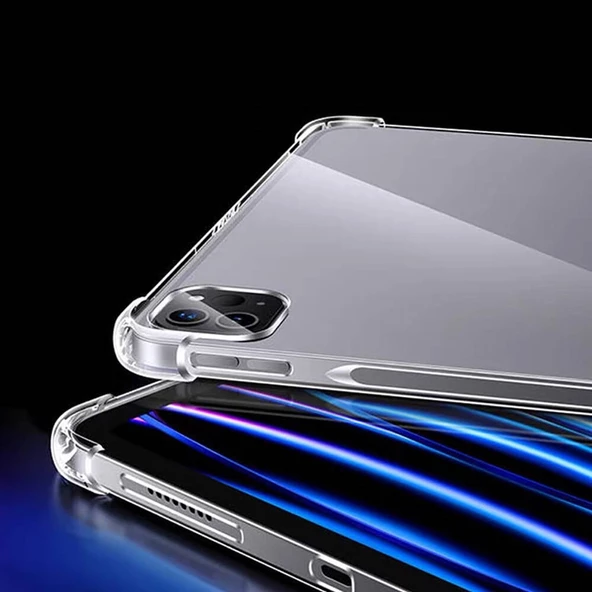 Apple iPad Pro 13 2024 Kılıf Tablet Nitro Anti Shock Darbe Emici Köşe Korumalı Şeffaf Silikon Kapak - 4