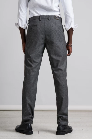 Perpant Armürlü Bitik Desenli Regular Fit Kışlık Kumaş Pantolon - Resim 9