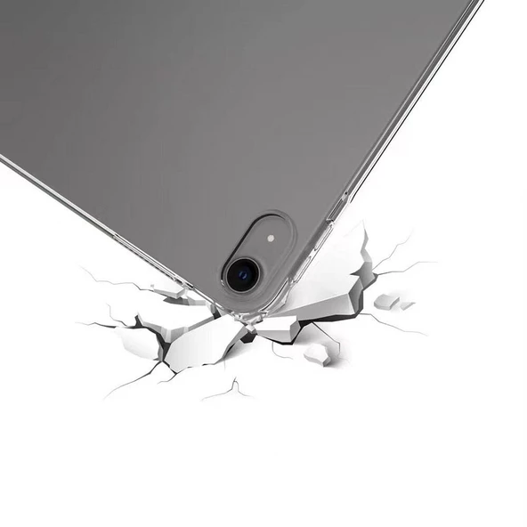 Apple iPad Air 13 2024 Kılıf Tablet Nitro Anti Shock Darbe Emici Köşe Korumalı Şeffaf Silikon Kapak - 4