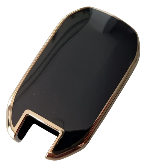 Peugeot 301 Citroen C-Elysee Uyumlu Anahtar Kumanda Kılıfı Kabı Oto Anahtarlık Siyah Gold - Resim 3