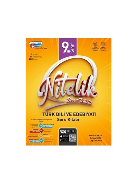 Nitelik 9.sınıf Türk Dili ve Edebiyatı Soru Kitabı Beceri Temelli *yeni*