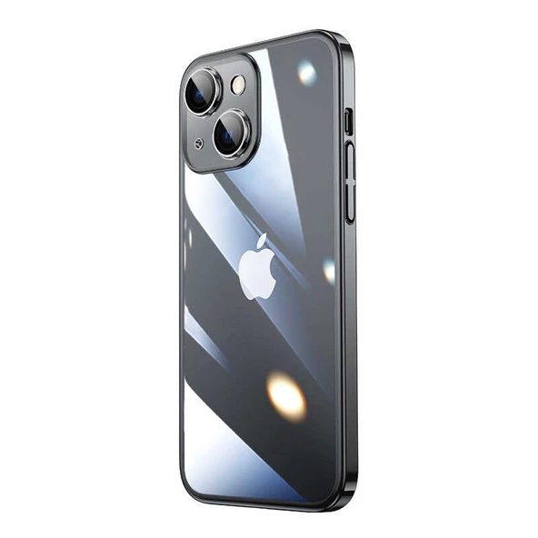 Apple iPhone 14 Kılıf Sert PC Renkli Çerçeveli  Riksos Kapak