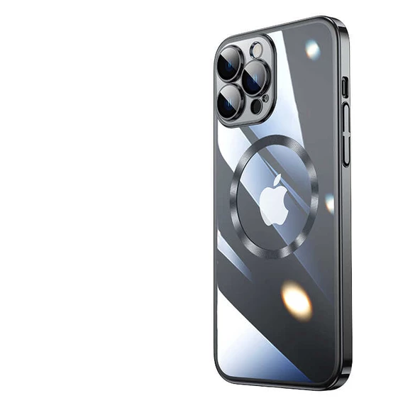 Apple iPhone 14 Pro Kılıf Wireless Şarj Özellikli Sert PC  Riksos Magsafe Kapak - 3