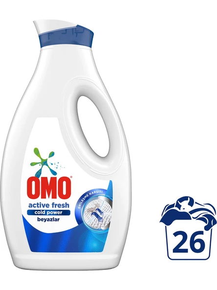 Omo Sıvı Çamaşır Deterjanı Active Fresh Cold Power Beyazlar 1690 ml X 6 - 3