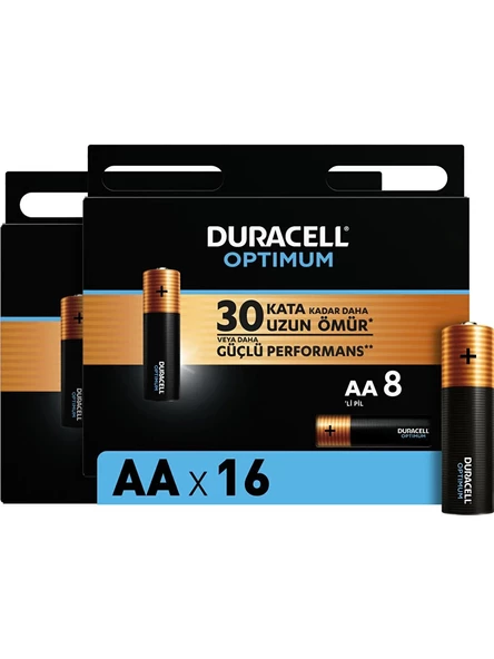 Duracell Optimum Aa Alkalin Pil 1,5 V Lr6 MN1500 16 Adet Paket