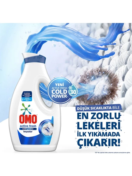 Omo Sıvı Çamaşır Deterjanı Active Fresh Cold Power Beyazlar 1690 ml X 6 - 5