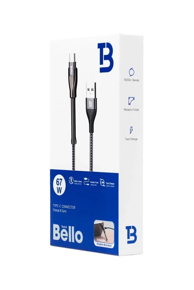Usb A To Type-c 67w 5a Hızlı Şarj Data 1.2m Örgülü Ve Alüminyum Standlı Kablo - 4