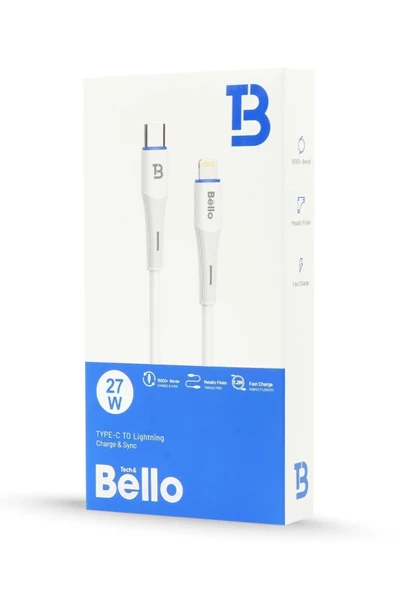 TYPE-C Lightning Beyaz Hızlı Şarj Data Kablosu 27W 1.2m BA-01 27w - 4