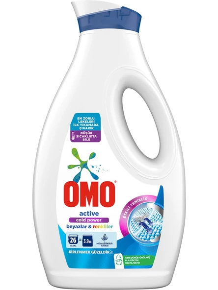 Omo Sıvı Çamaşır Deterjanı Active Beyazlar ve Renkliler İçin 26 Yıkama 1690 Ml x 2 - 8