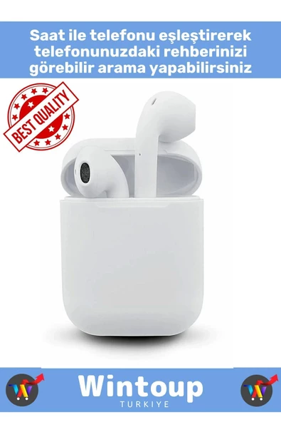 IPhone11 PRO Uyumlu Bluetooth Kulaklık i12 Arama Özellikli Tws Dokunmatik Hd Ses Mikrofon - Resim 3