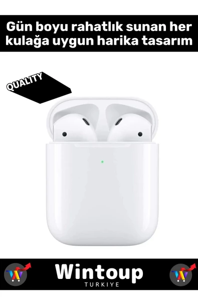 IPhone15 PRO Uyumlu 2.nesil A Kalite Beyaz Bluetooth Kablosuz Kulaklık - Resim 3