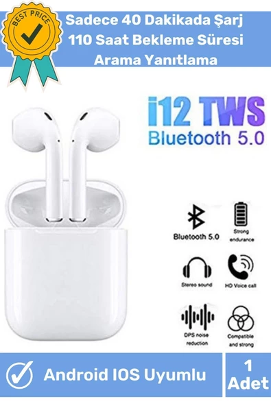 IPhone11 PRO Uyumlu Bluetooth Kulaklık i12 Arama Özellikli Tws Dokunmatik Hd Ses Mikrofon