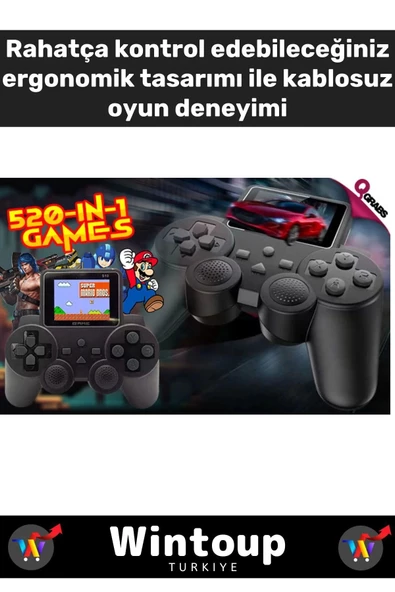 S10 Mini uzaktan kumanda kolları el konsolu 520 oyunları AV çıkışı Video iki oyuncu Hediyelik Retro - 2