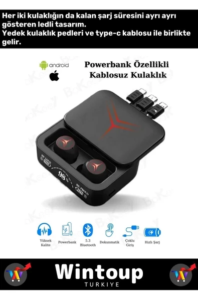 Tws Kablosuz Bluetooth Kulaklık Cep Telefonu İçin Uyumlu Bulutut Kulak Içi V5.3 2024 - Resim 2