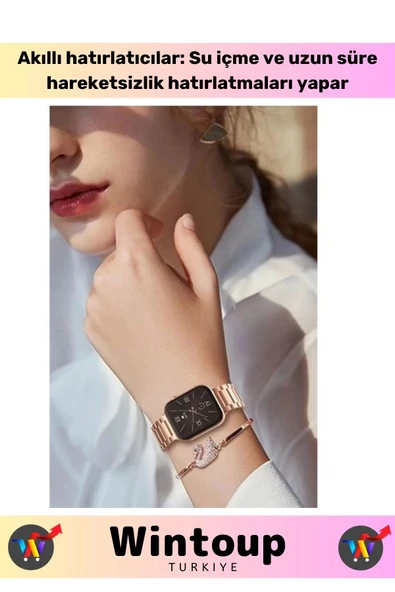 İos/Android Uyumlu Kadın Smart Watch G9 Mini Flamingo Bileklik Hediyeli - 2
