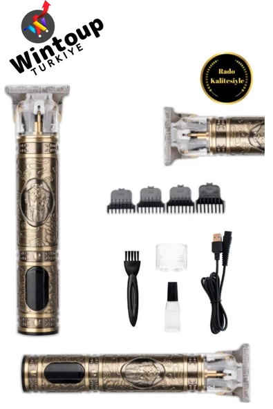 Yeni Model LCD Ekran Göstergeli T-Bıçak Tıraş Saç Ense Sakal Çizim Tıraş Makinesi - 2