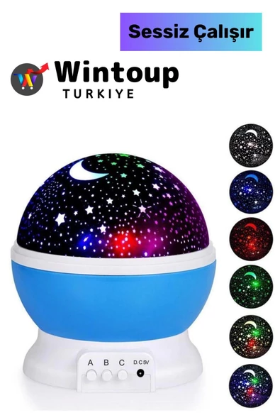 Projektörlü Yansıtmalı Çocuk Bebek Odası Gece Lambası