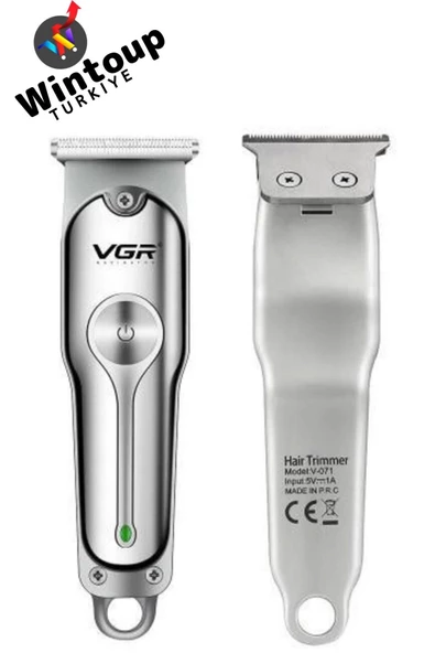 Profesyonel Ultra İnce T Bıçak Mini Şarjlı Gümüş Profesyonel Saç Sakal Tıraş Makinesi - 2