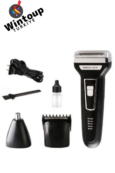 Erkek Tıraş Seti 3in1 Şarjlı Kablosuz Saç Sakal Kulak Burun Kıl Temizleme Makinesi Günlük Tıraş - 2