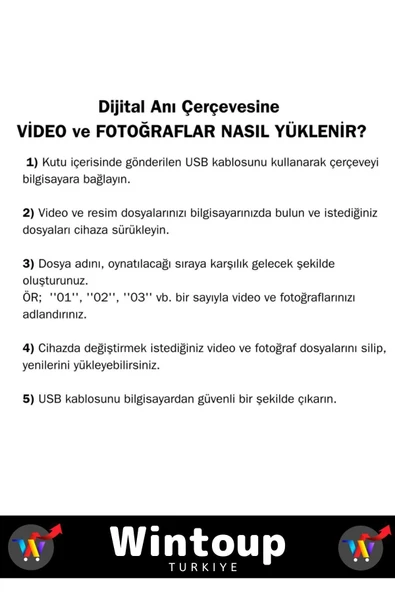 Dijital Fotoğraf&Video Oynatıcı Tablet 7 Inch/4 GB Dahili Hafıza - 6