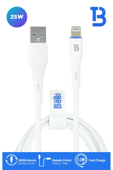 USB Lightning Hızlı Şarj Data Kablosu 25W 1.2m BA-01 25w