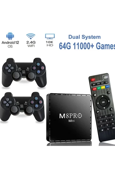 M8 PLUS Video Game Console 2.4G Dual Wireless Controller Game Stick 4K 20000 Games 64GB Retro Games - 3