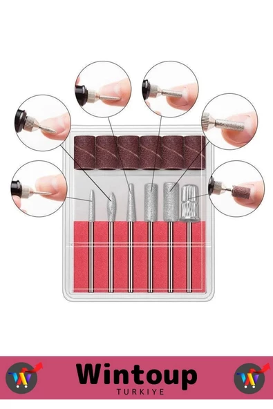 Elektrikli Tırnak Manikür Pedikür Aleti 6 Parça Set - 2