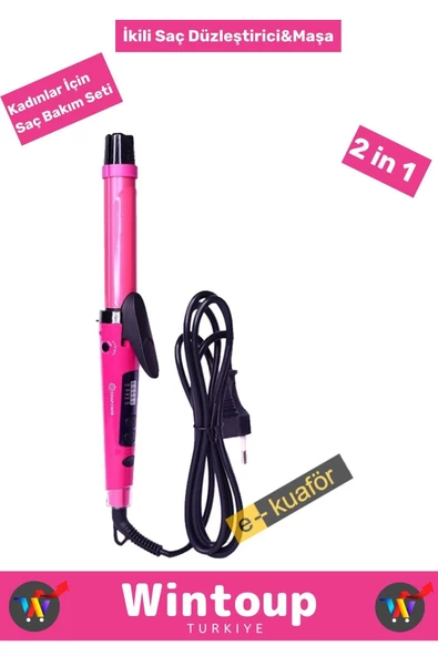Özel Üretim Saç Düzleştirici Maşa İkili Güzellik Seti