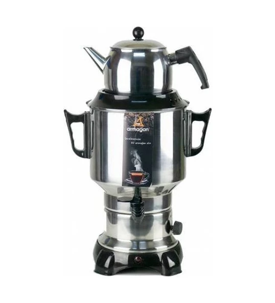 Armağan Elektrikli Demlikli Semaver 6 L Çay Makinesi Gümüş
