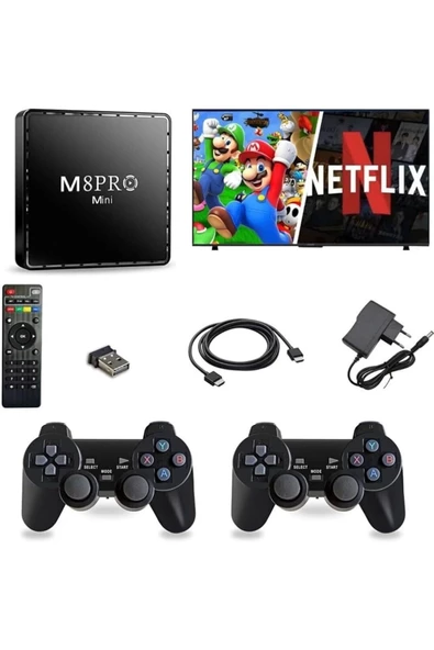 M8 Premium Video Game Console 4K HD 2.4G Wireless Controller TV Game Stick - 4