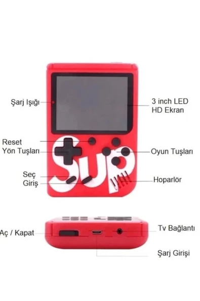 Seri Oyun Konsolu 400 Oyunlu Iki Oyunculu Mini El Atarisi - 2