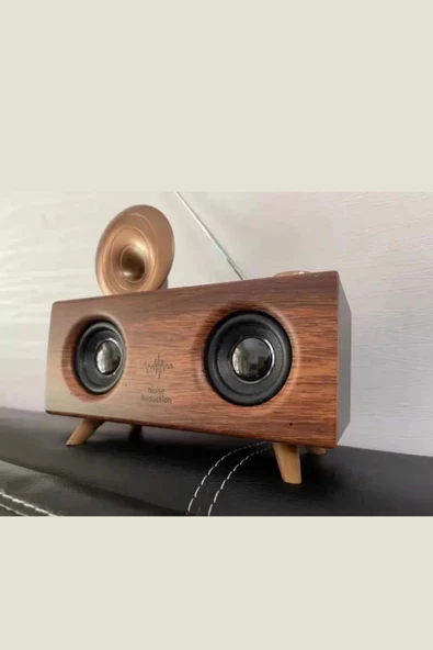 Nostaljik Gramafon 3d Sound Ahşap Bluetooth Hoparlör - 2