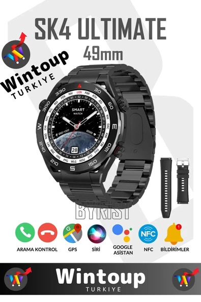 Özel Seri Smart Classic Watch 49mm 1.45' Tam Ekran Gps/nfc/sesli Asistan Akıllı Saat ürün görseli