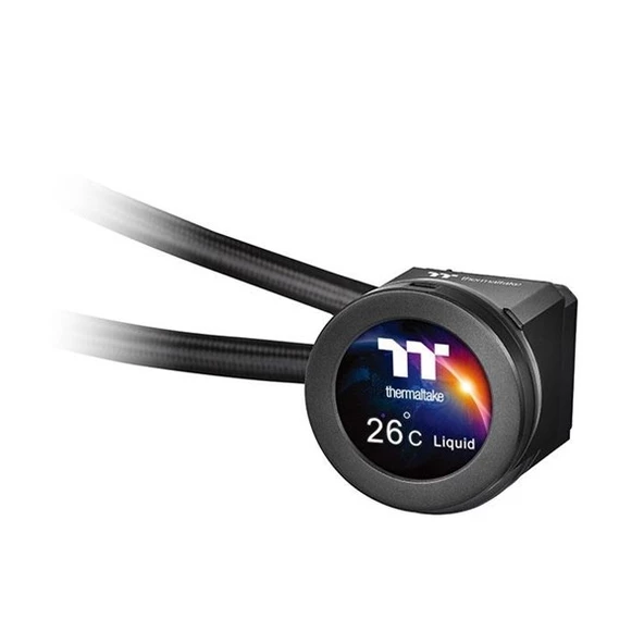 THERMALTAKE 240MM TOUGHLIQUID ULTRA 240 CL-W322-PL12GM-A RGB LCD EKRANLI AM5-1700P SIVI SOĞUTMALI İŞLEMCİ FANI - 4