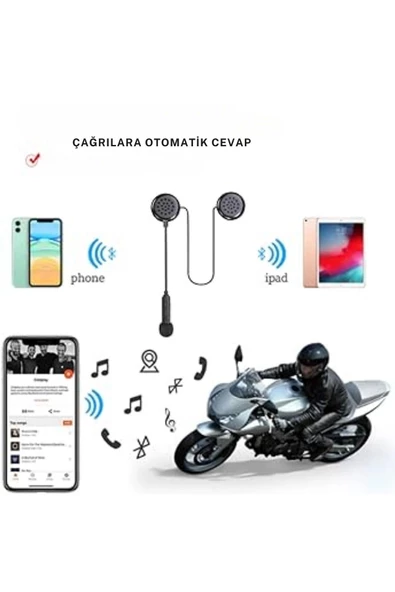 Motosiklet Kask Kulaklık Bluetooth V5 Bluetooth Intercom Motorsiklet Kulaklığı - 2