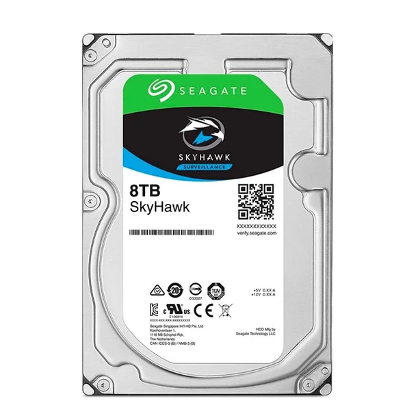 SEAGATE 3.5" 8TB SKYHAWK ST8000VE001 7200 RPM 256MB SATA-3 Güvenlik Diski+SEAGATE 3.5" 250GB BARRACUDA ST250DM000 SATA-3 DİSK